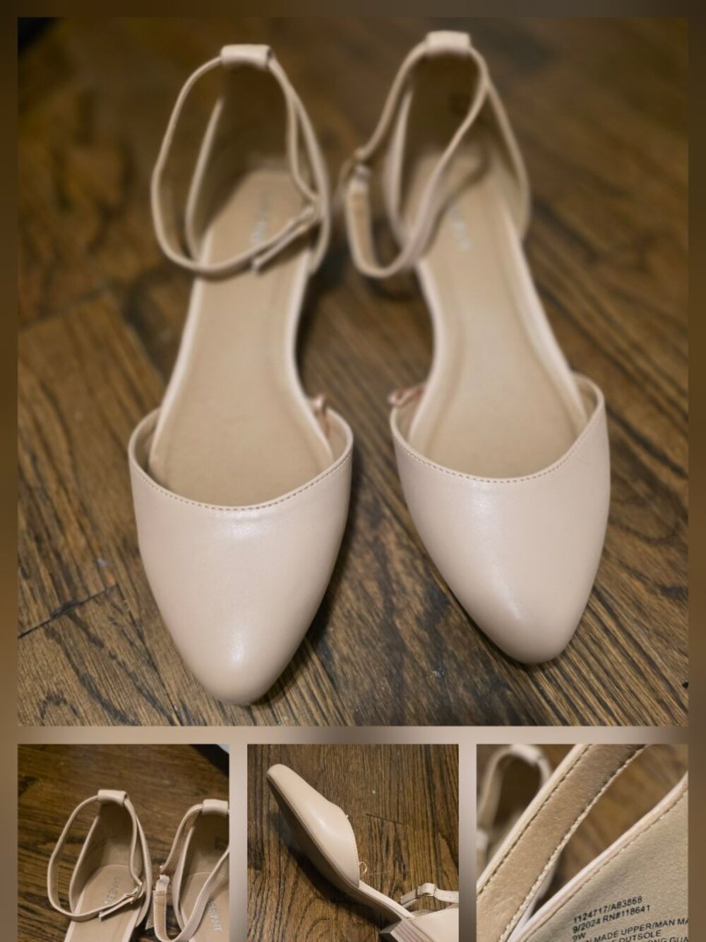 Lane Bryant Blush Pink Pointed toe shoes with ankle strap 9W wide